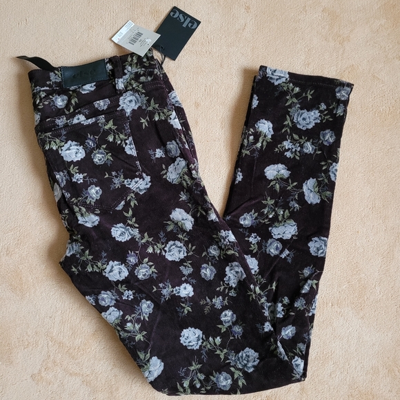 ELSE VERY DARK BROWN FLORAL JEANS SIZE 29 - Picture 8 of 10